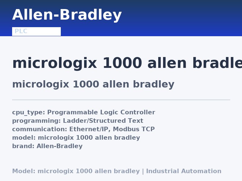 Allen-Bradley micrologix 1000 allen bradley
