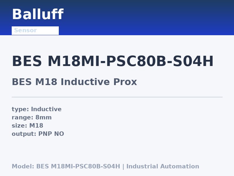 Balluff BES M18MI-PSC80B-S04H