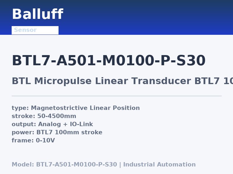 Balluff BTL7-A501-M0100-P-S30