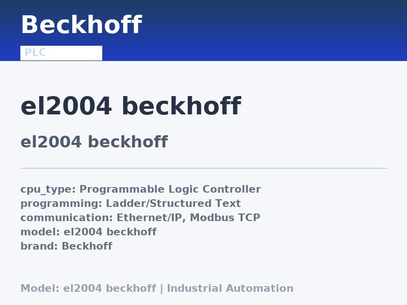 Beckhoff el2004 beckhoff