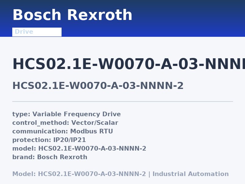 Bosch Rexroth HCS02.1E-W0070-A-03-NNNN-2