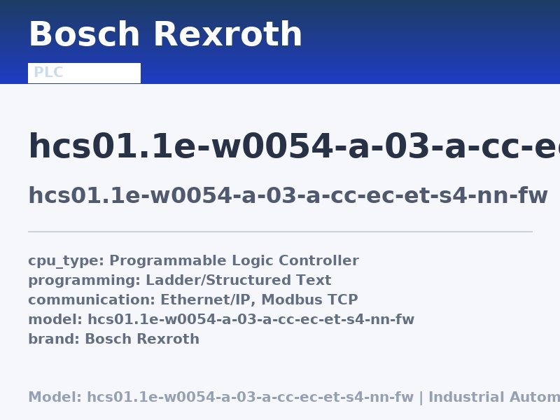 Bosch Rexroth HCS01.1E-W0054-A-03-A-CC-EC-ET-S4-NN-FW