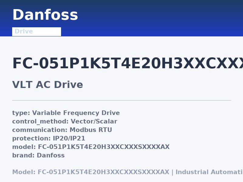 Danfoss FC-051P1K5T4E20H3XXCXXXSXXXXAX