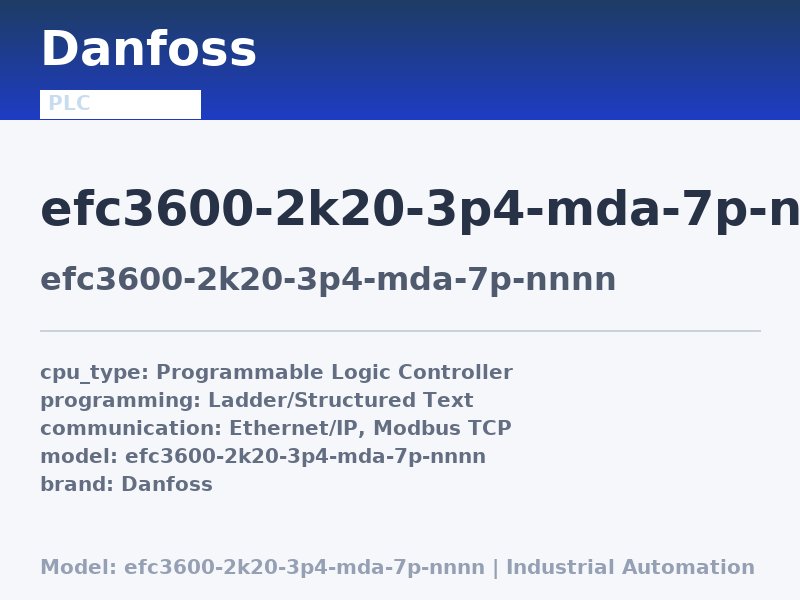 Danfoss EFC3600-2K20-3P4-MDA-7P-NNNN