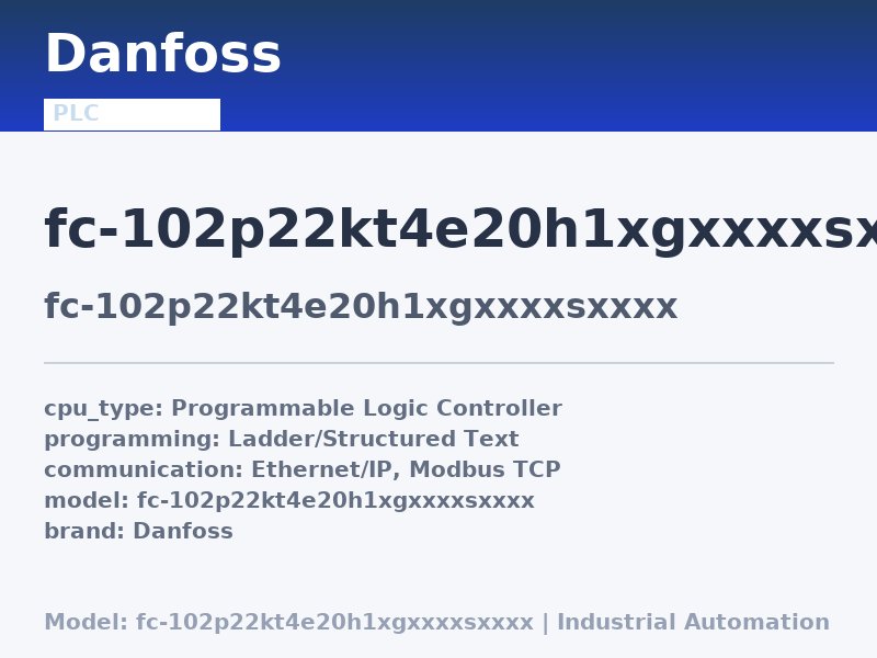 Danfoss FC-102P22KT4E20H1XGXXXXSXXXX