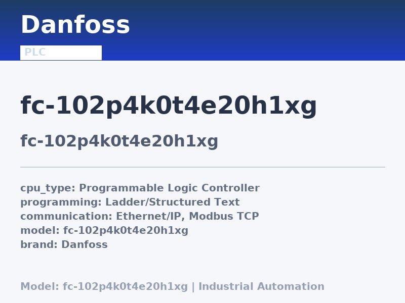 Danfoss FC-102P4K0T4E20H1XG