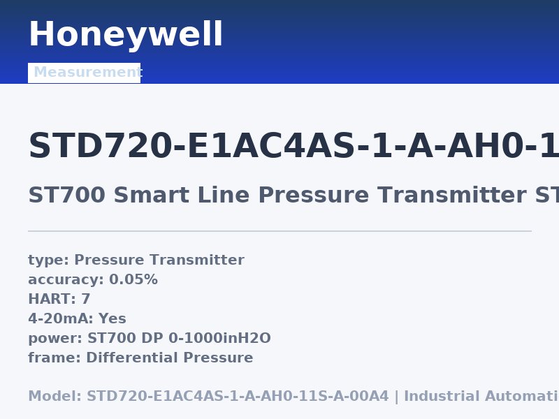 Honeywell STD720-E1AC4AS-1-A-AH0-11S-A-00A4