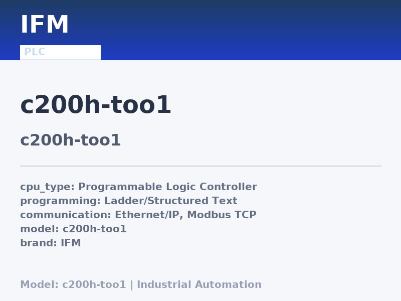 IFM C200H-TOO1