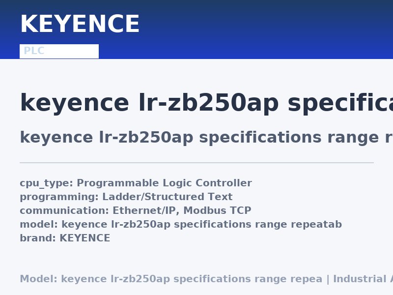 KEYENCE keyence lr-zb250ap specifications range repeatability