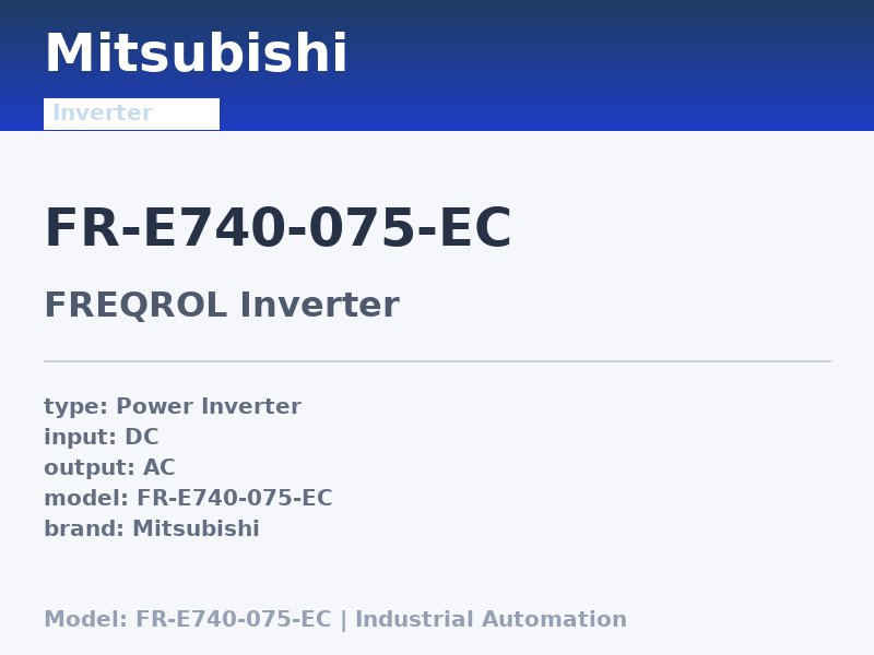 Mitsubishi FR-E740-075-EC