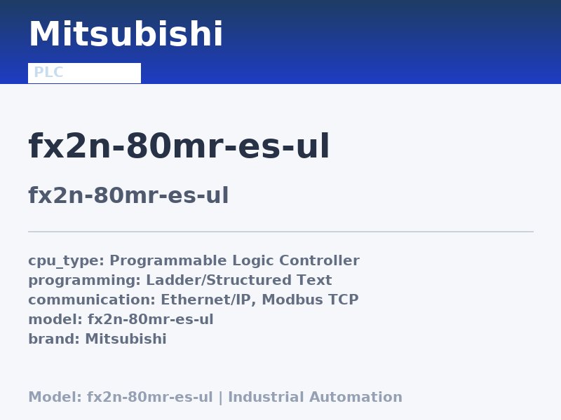 Mitsubishi FX2N-80MR-ES-UL