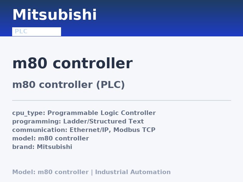 Mitsubishi m80 controller