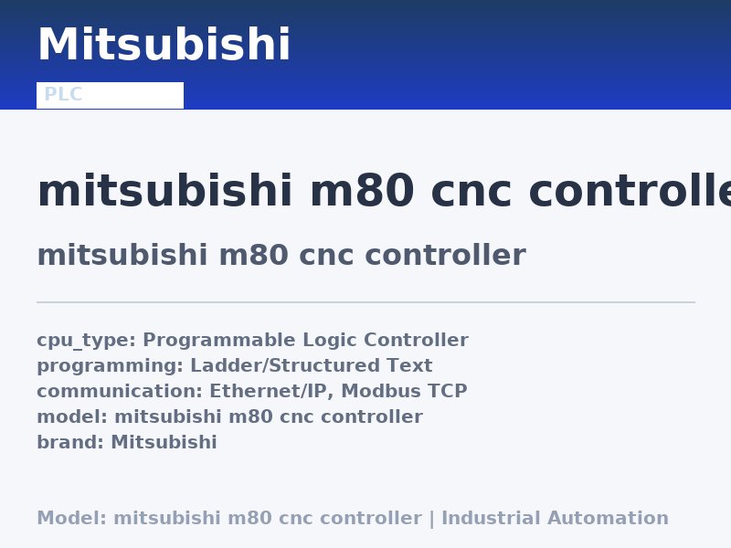 Mitsubishi mitsubishi m80 cnc controller