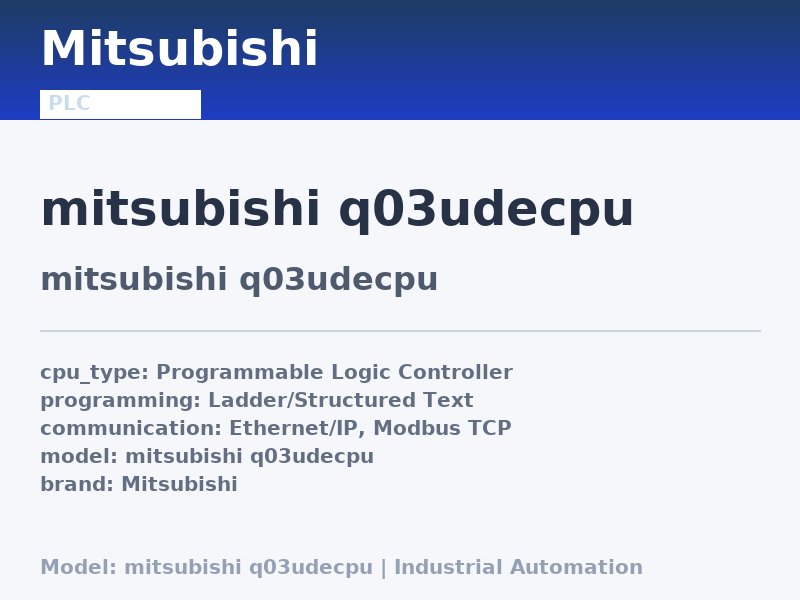 Mitsubishi mitsubishi q03udecpu