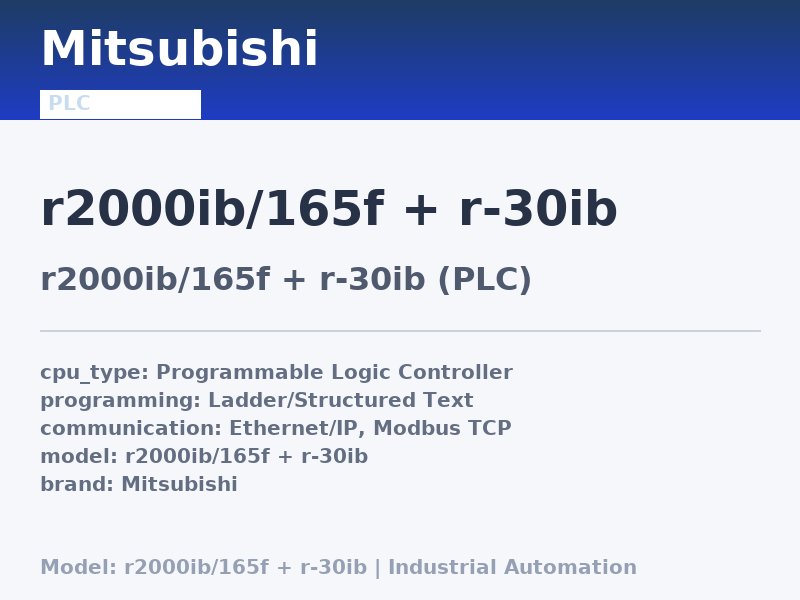 Mitsubishi r2000ib/165f + r-30ib
