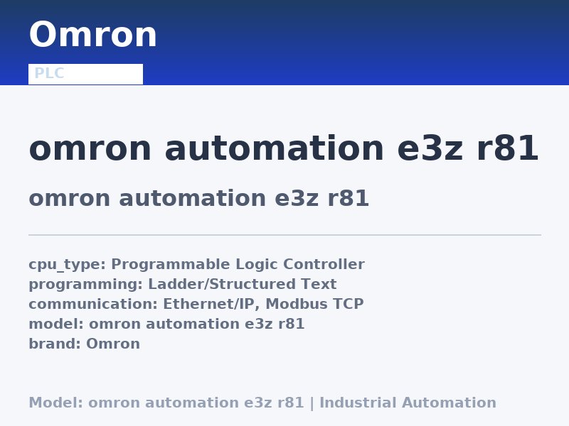 Omron omron automation e3z r81