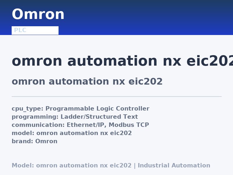 Omron omron automation nx eic202