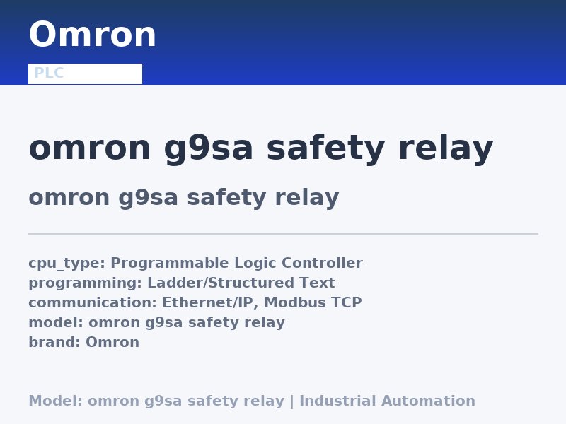 Omron omron g9sa safety relay