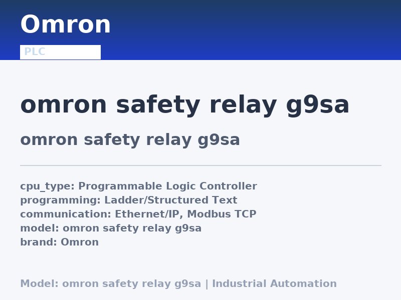 Omron omron safety relay g9sa