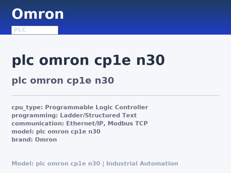 Omron plc omron cp1e n30