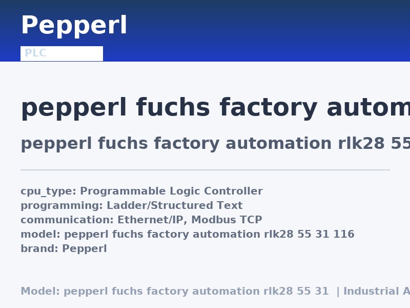 Pepperl pepperl fuchs factory automation rlk28 55 31 116