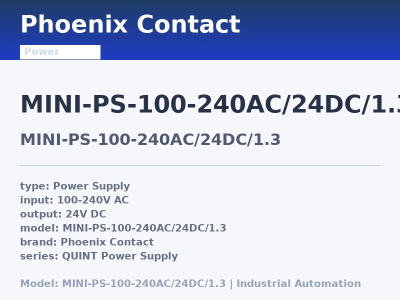 Phoenix Contact MINI-PS-100-240AC/24DC/1.3