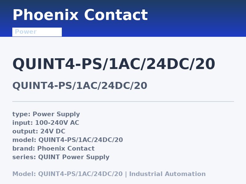 Phoenix Contact QUINT4-PS/1AC/24DC/20