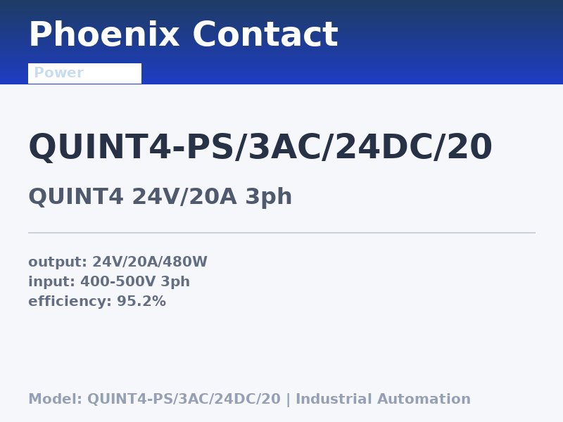 Phoenix Contact QUINT4-PS/3AC/24DC/20