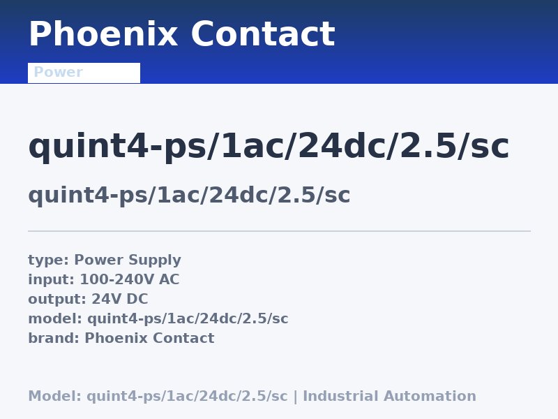 Phoenix Contact QUINT4-PS/1AC/24DC/2.5/SC