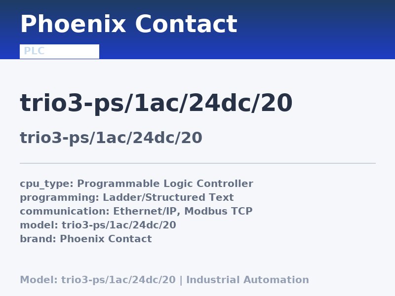 Phoenix Contact TRIO3-PS/1AC/24DC/20