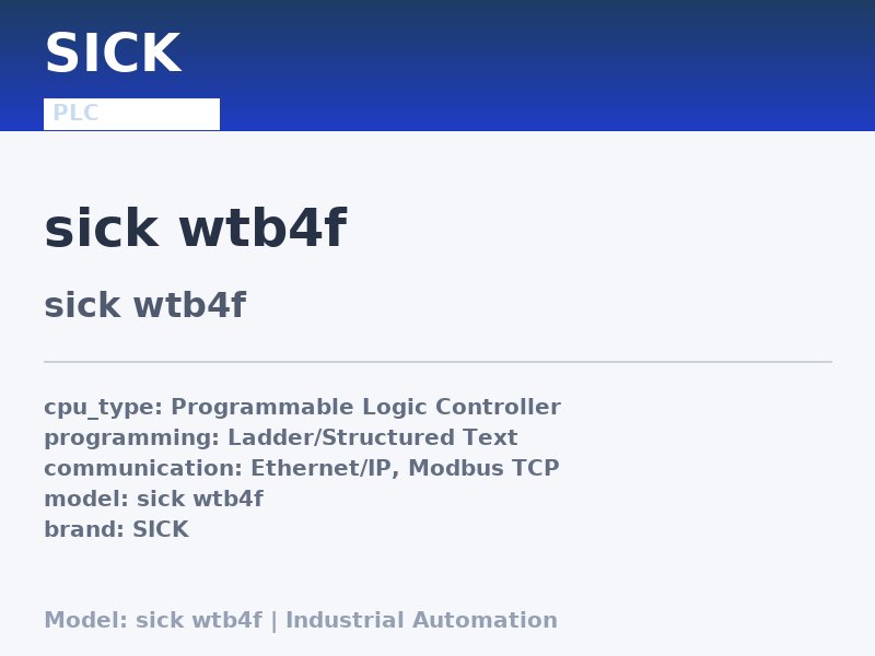 SICK sick wtb4f