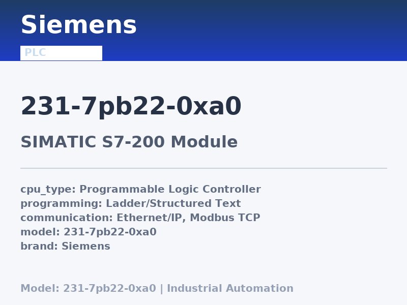 Siemens 231-7PB22-0XA0
