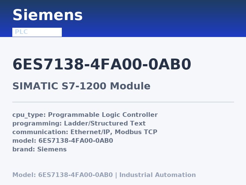 Siemens 6ES7138-4FA00-0AB0