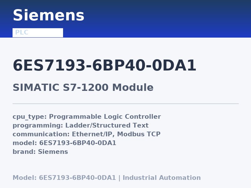 Siemens 6ES7193-6BP40-0DA1