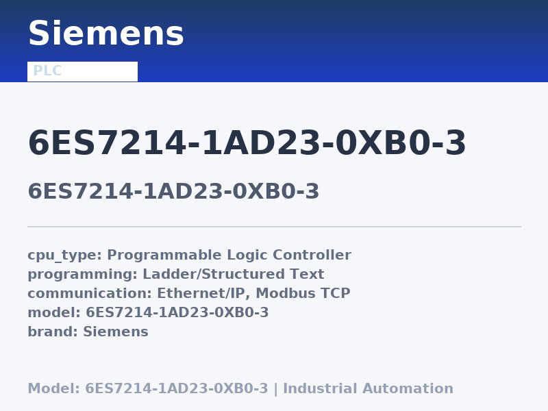 Siemens 6ES7214-1AD23-0XB0-3