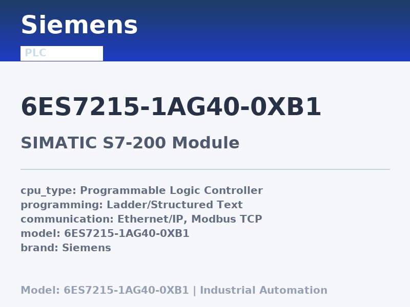 Siemens 6ES7215-1AG40-0XB1