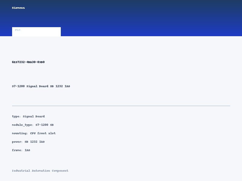 Siemens 6ES7232-4HA30-0XB0 - S7-1200 Signal Board SB 1232 1AO
