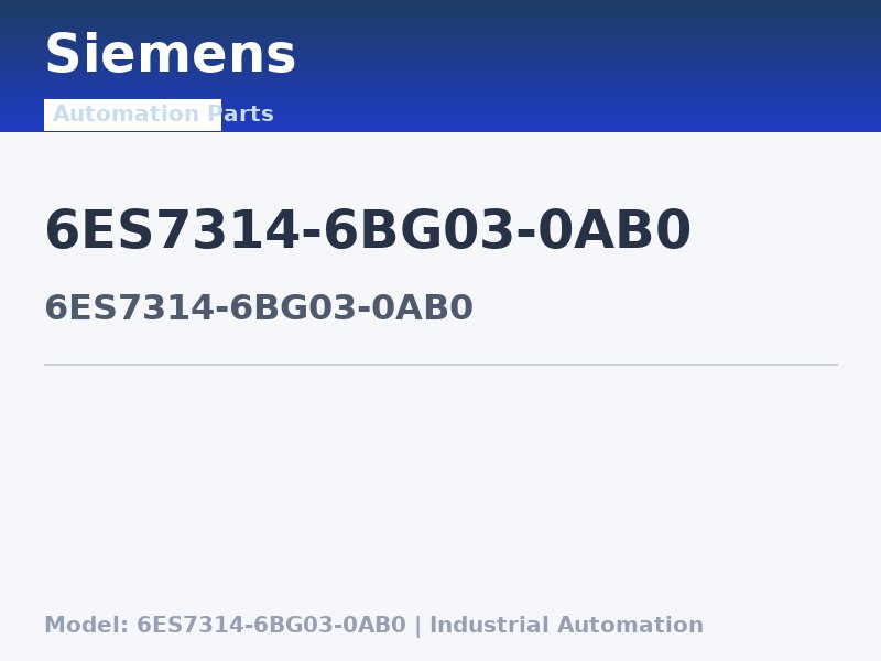 Siemens 6ES7314-6BG03-0AB0