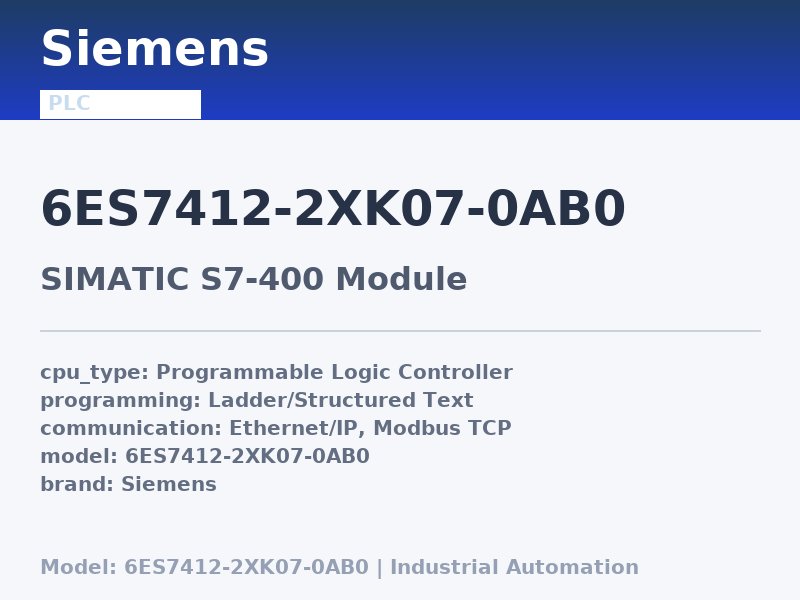 Siemens 6ES7412-2XK07-0AB0