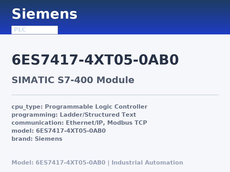Siemens 6ES7417-4XT05-0AB0