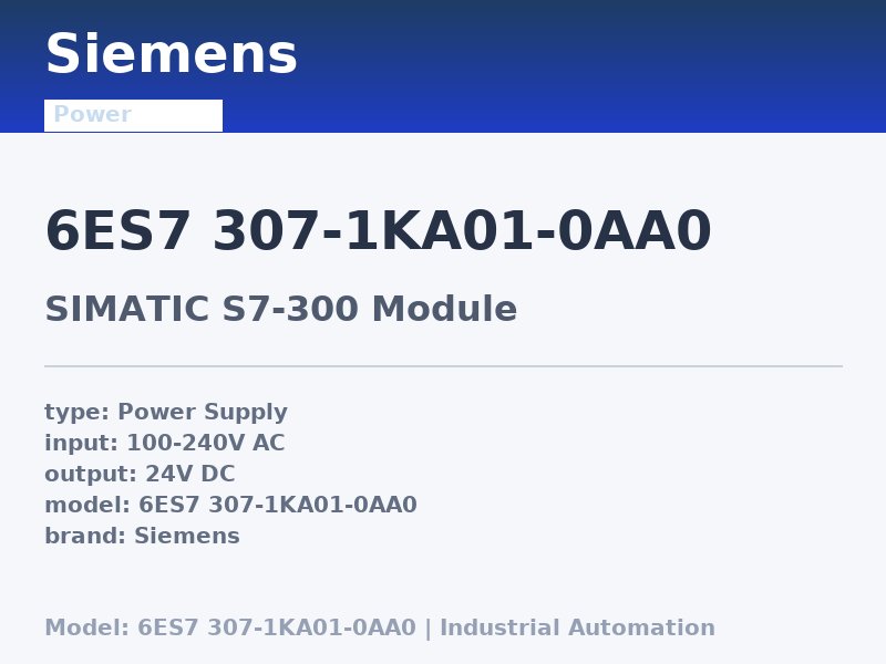 Siemens 6ES7 307-1KA01-0AA0