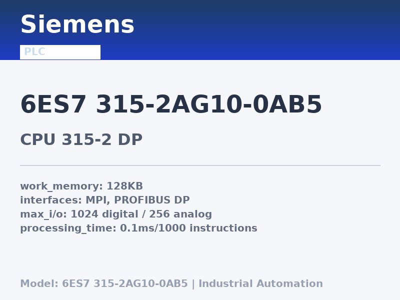 Siemens 6ES7 315-2AG10-0AB5