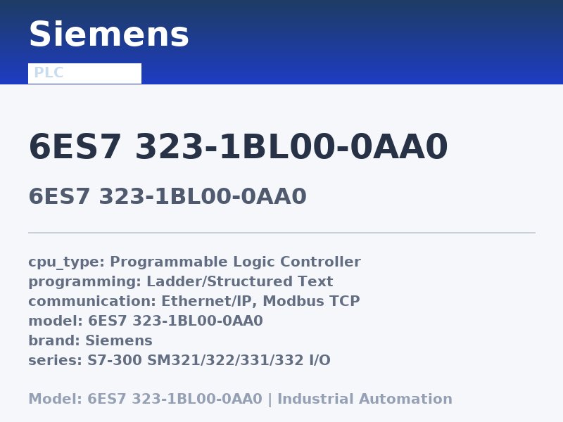 Siemens 6ES7 323-1BL00-0AA0