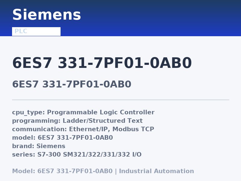 Siemens 6ES7 331-7PF01-0AB0