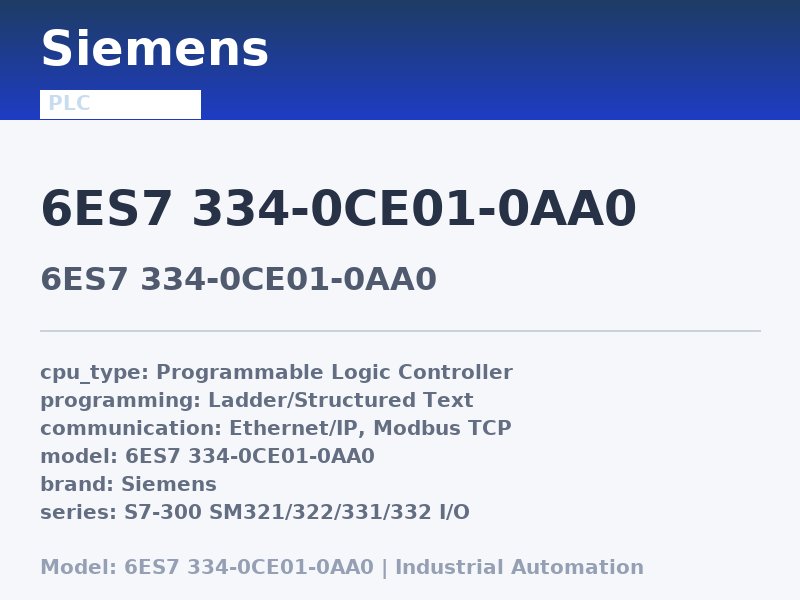 Siemens 6ES7 334-0CE01-0AA0