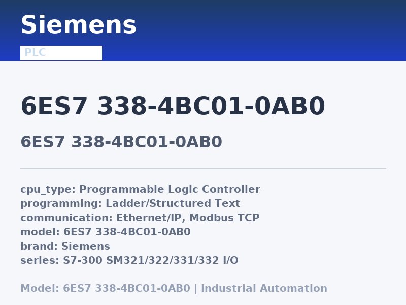 Siemens 6ES7 338-4BC01-0AB0