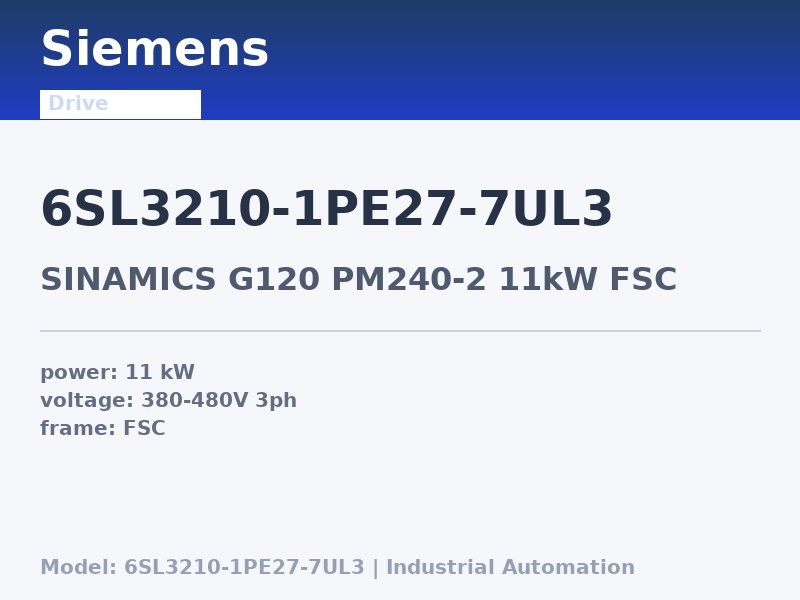 Siemens 6SL3210-1PE27-7UL3