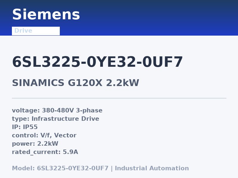 Siemens 6SL3225-0YE32-0UF7