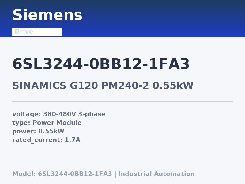 Siemens 6SL3244-0BB12-1FA3