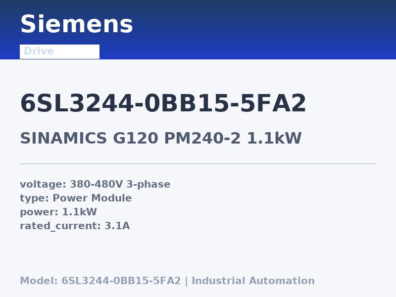 Siemens 6SL3244-0BB15-5FA2